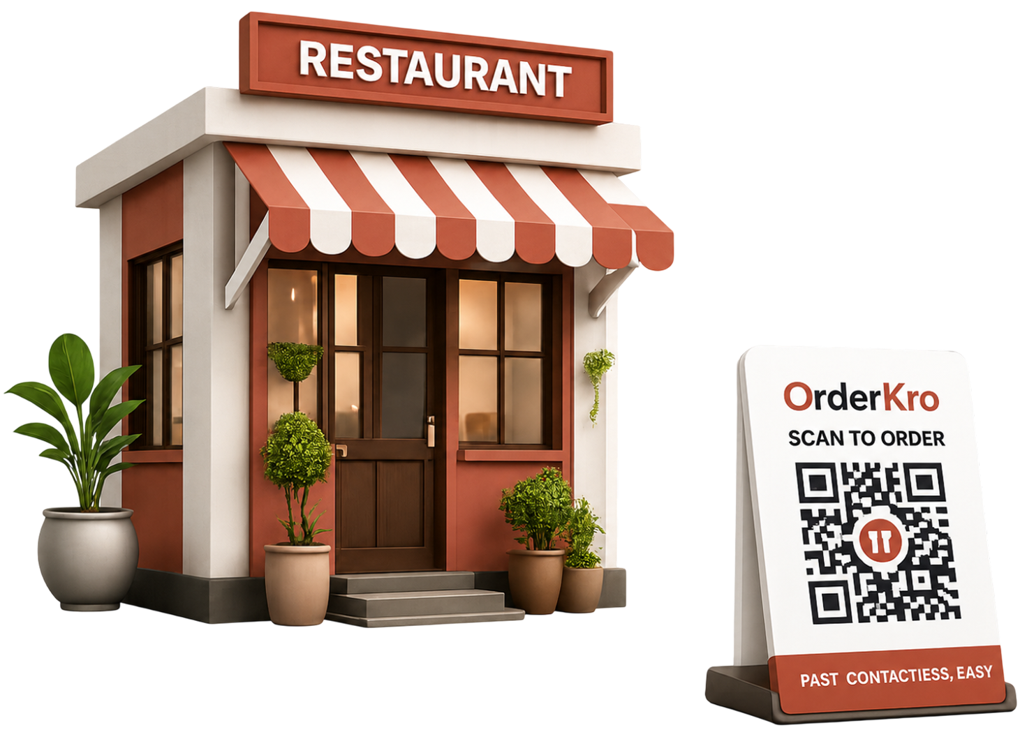 Restaurant using MenuTap on a stall